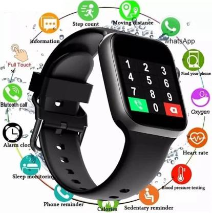 SMART WATCH Smartwatch  (Matte Black, Multicolor Strap, Free)